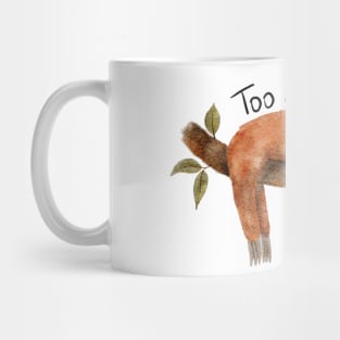 Watercolor sloth sleeping on branch Mug